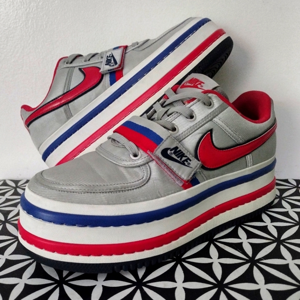 Nike Vandal 2k Metallic Silver Red White Blue Platform Shoes